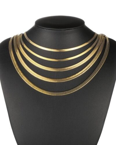 High-Quality Gold Plated Herringbone Necklace Chains Bulk