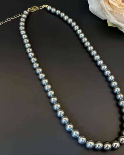 High-Quality Grey Tahitian Pearl Necklace Minimalist