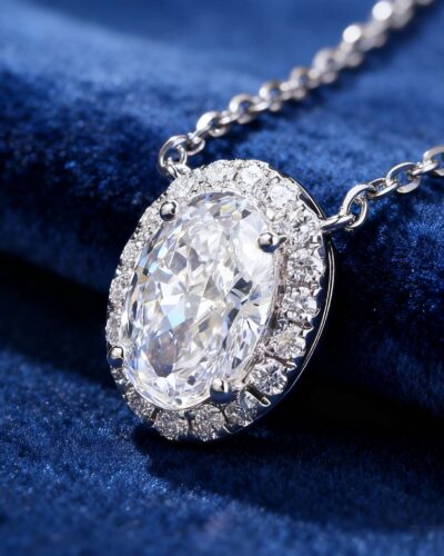 High-end Oval Lab Grown Diamond Necklaces