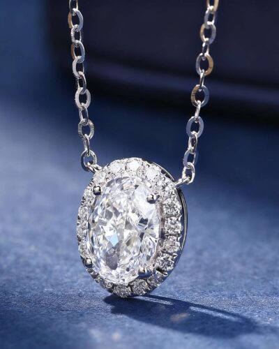 High-end Oval Lab Grown Diamond Necklaces