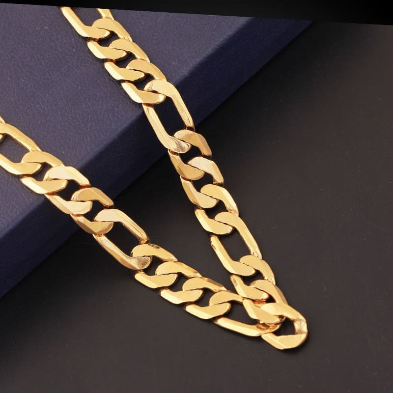 Hip-Hop Vintage 18K Gold 8MM Figaro Chain Wholesale for Women Men