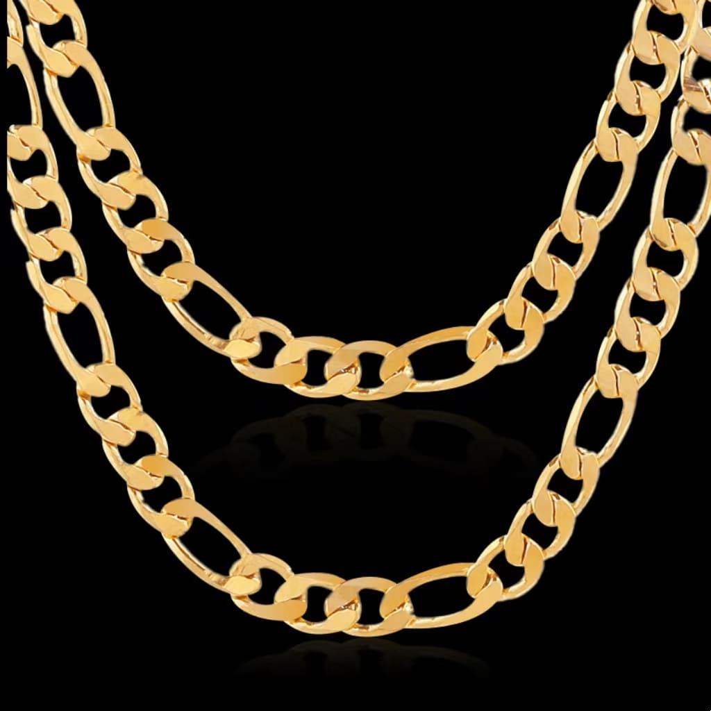 Hip-Hop Vintage 18K Gold 8MM Figaro Chain Wholesale for Women Men