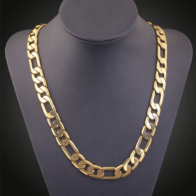 Hip-Hop Vintage 18K Gold 8MM Figaro Chain Wholesale for Women Men