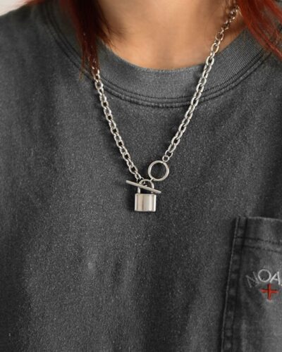 Hip-hop Lock Men Stainless Steel Chain Necklace OT Clasp