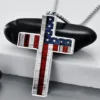 Hip-hop Stainless Steel American Flag Pendant Necklace