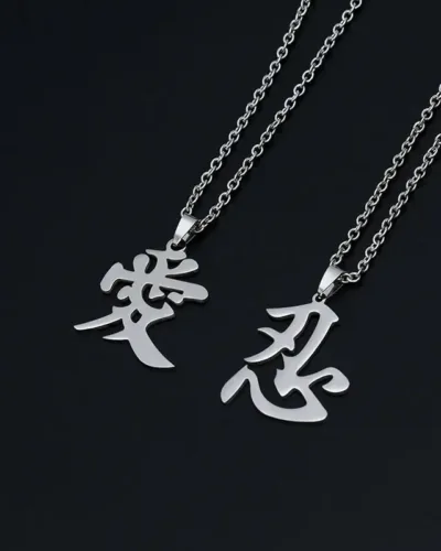 Hip-hop Unisex Stainless Steel Chinese Pendant Necklace