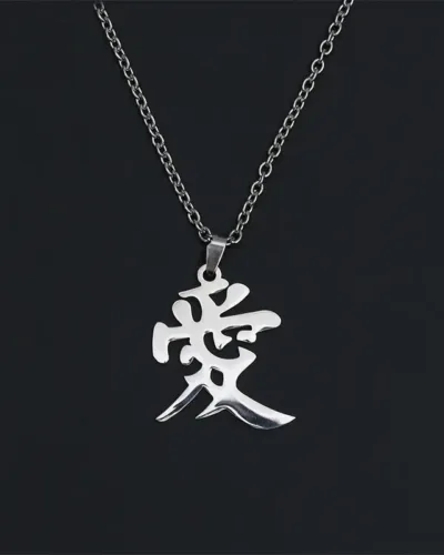Alternativní pohled na Hip-hop Unisex Stainless Steel Chinese Pendant Necklace