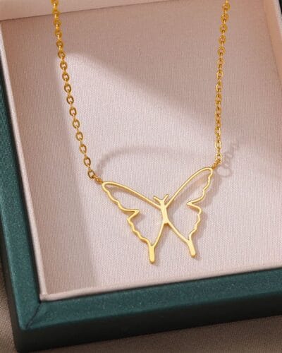 Hollow Dainty Butterfly Necklace for Women Daily Wear