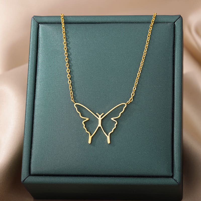 Hollow Dainty Butterfly Necklace for Women Daily Wear 5