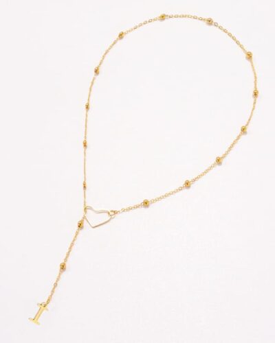 Fashion 26 Letter Necklace Stainless Steel Heart Clasp