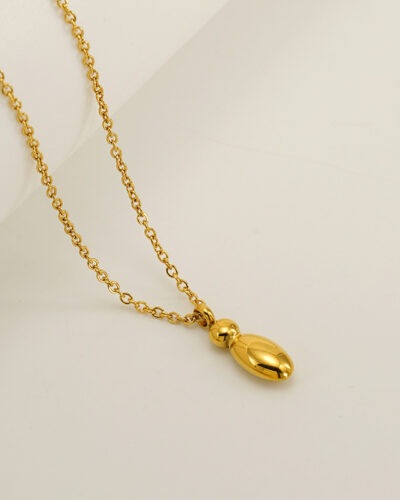 Minimalist 3D Solid A-Z Letter Gold Plated Necklace