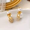 Ingenious Heart & Star Asymmetric Pearl Earrings