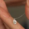 Invisible Thread Pear Cut 1 Carat Moissanite Necklace