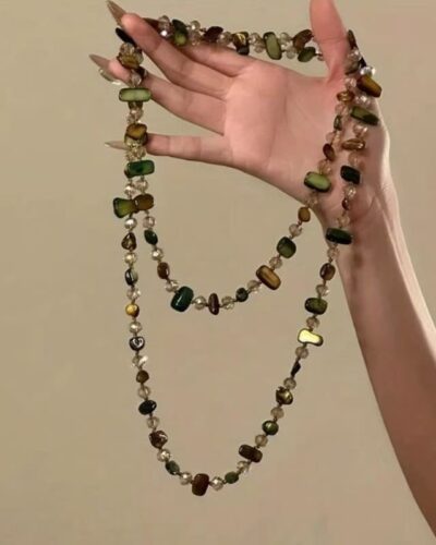 Irregular Mother-of-Pearl Long Boho Layered Necklace