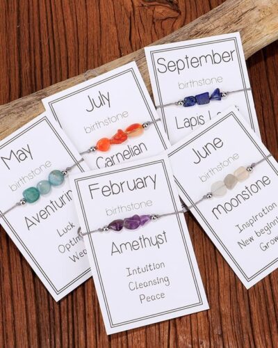 Irregular Bead Braided Birthstone Crystal Bracelets Wholesale