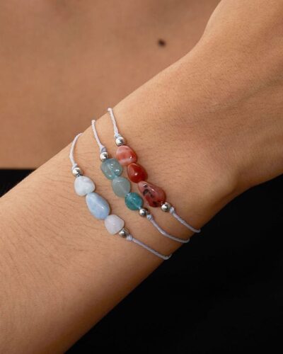 Irregular Bead Braided Birthstone Crystal Bracelets Wholesale