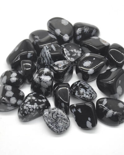 Irregular Snowflake Black Obsidian Tumbled Stones