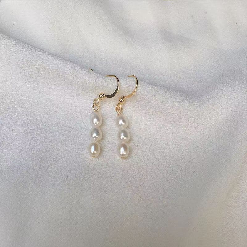 Irregular Tassel Baroque Pearl Dangle Earrings Elegant Style
