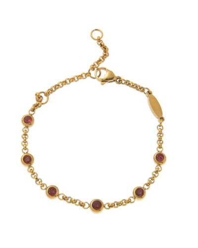 18K Gold Plated Colorful Zircon Bracelet with Birthstones