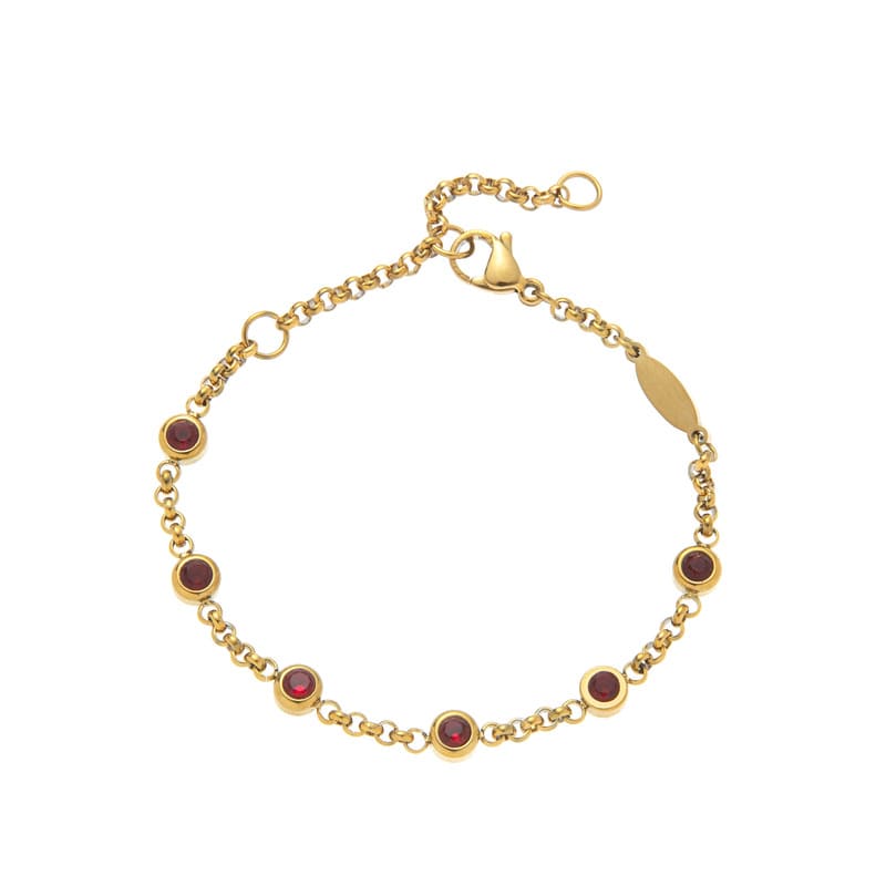 18K Gold Plated Colorful Zircon Bracelet with Birthstones