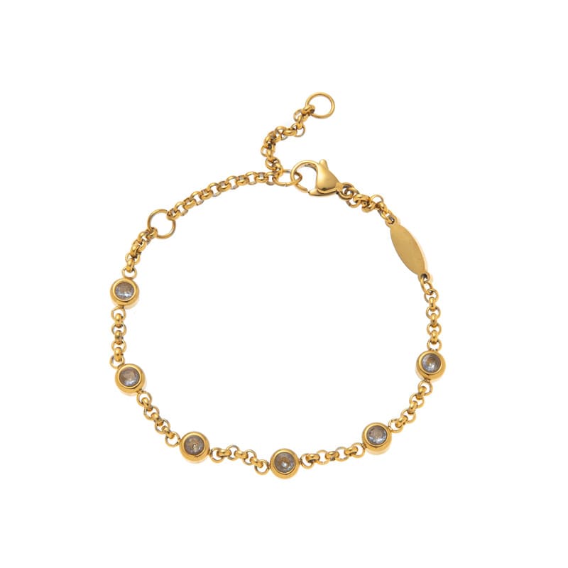 18K Gold Plated Colorful Zircon Bracelet with Birthstones