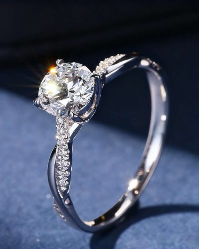 Lab Created Diamond Rings with Twisted Band