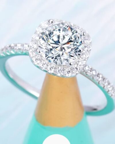 Lab Diamond Ring 18K Platinum Plated for Engagement