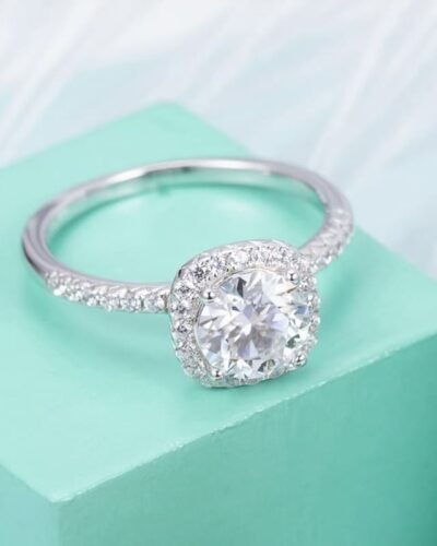 Lab Diamond Ring 18K Platinum Plated for Engagement