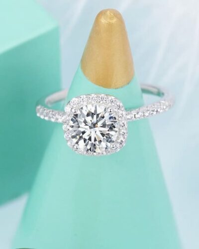 Lab Diamond Ring 18K Platinum Plated for Engagement