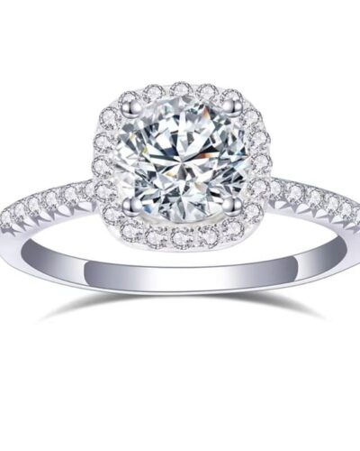 Lab Diamond Ring 18K Platinum Plated for Engagement