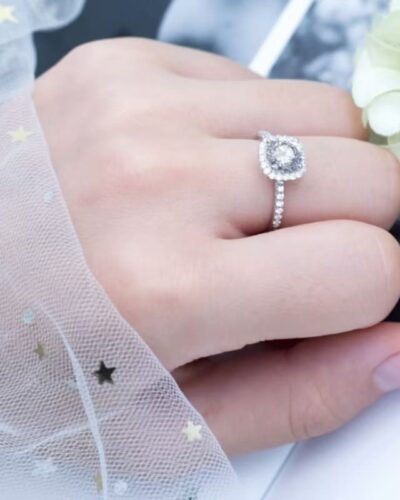 Lab Diamond Ring 18K Platinum Plated for Engagement