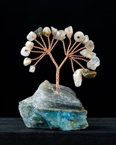 Lapis Lazuli Chakra Tree Crystals with Raw Stone Base