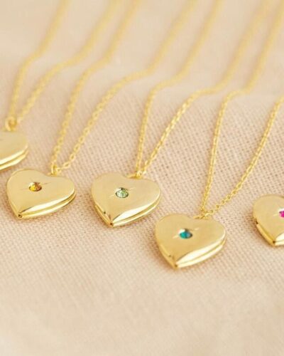 Ladies Heart Birthstone Necklace Mother's Day Present