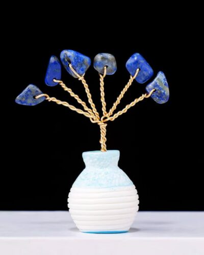 Bulk Raw Stones Crystal Tree Ornaments with Vase