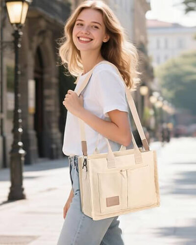 Alternative view of Large Canvas Tote Bags​ Bulk Canvas Crossbody Handbags For Work