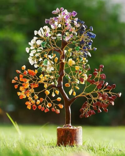 Real Colorful Chip Stones Money Crystal Tree Bulk