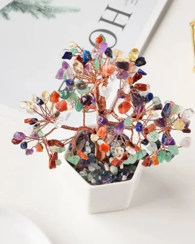 Large Colorful Fluorite Gravels Crystal Bonsai Trees