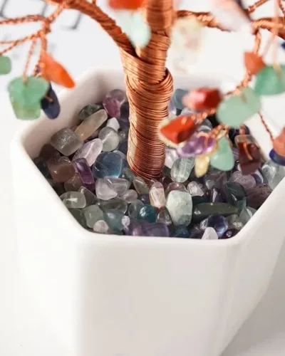 Large Colorful Fluorite Gravels Crystal Bonsai Trees