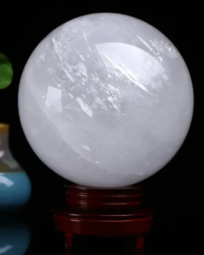 Large Natural White Calcite Magic Crystal Ball Bulk