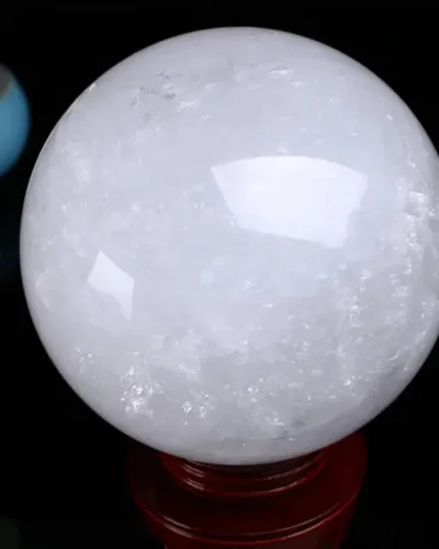 Large Natural White Calcite Magic Crystal Ball Bulk