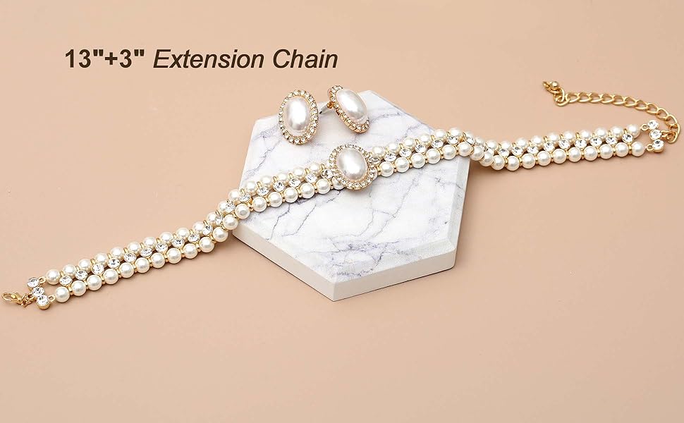 Layered Twisted Gold Pearl Choker 4