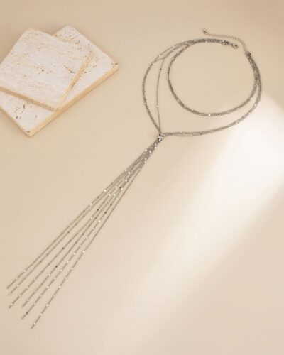 Layered Y-Shaped Tassel Long Chain Statement Necklace Sexy Style
