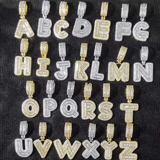 Letter Mens Necklace with Zircon Wholesale 1 min