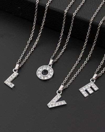 Stainless Steel Woman Necklace with Letter Pendant