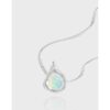 Light Luxury 925 Sterling Silver Opal October Birthstone Necklace