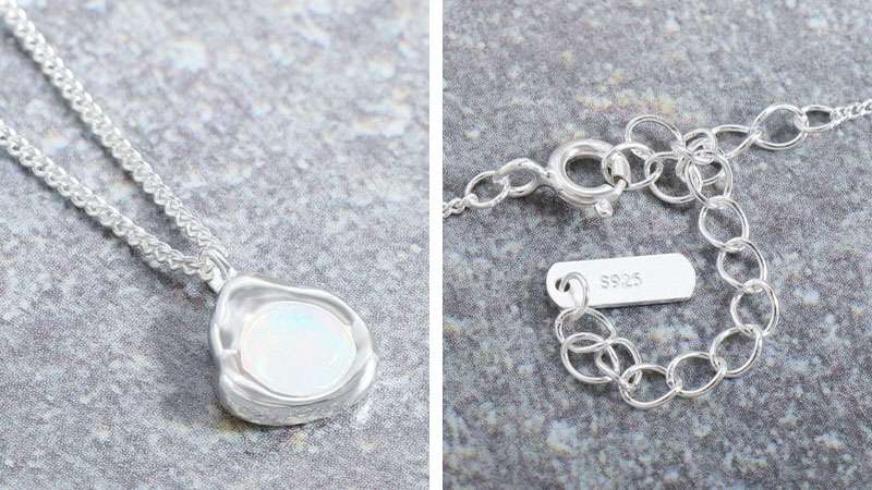 Light Luxury 925 Sterling Silver Opal October Birthstone Necklace 4