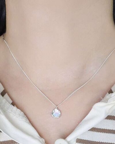 Light Luxury 925 Sterling Silver Opal October Birthstone Necklace 7