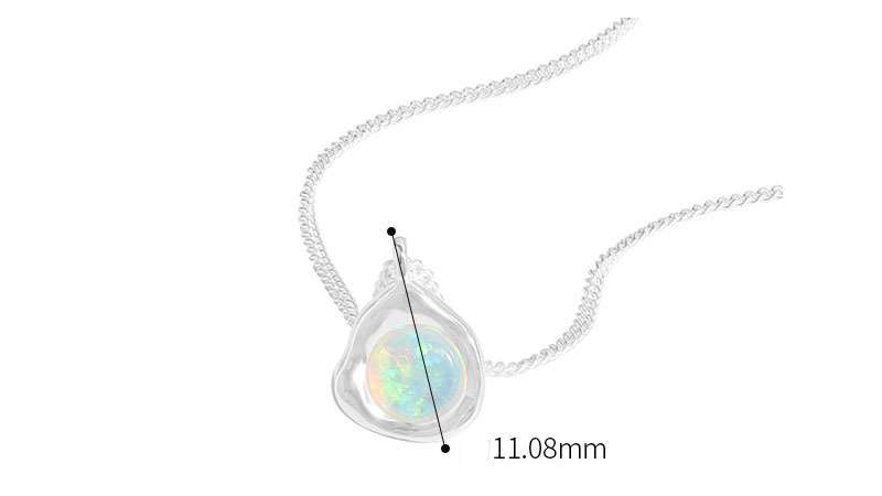 Light Luxury 925 Sterling Silver Opal October Birthstone Necklace 9