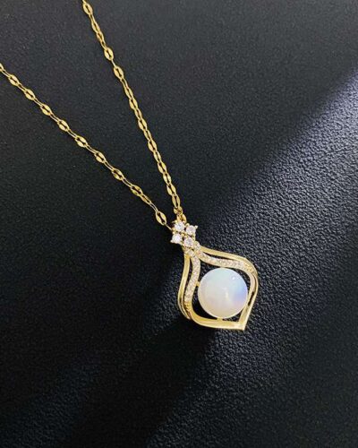 Alternativní pohled na Light Luxury Mermaid Tail Pendant Stainless Steel Lip Chain