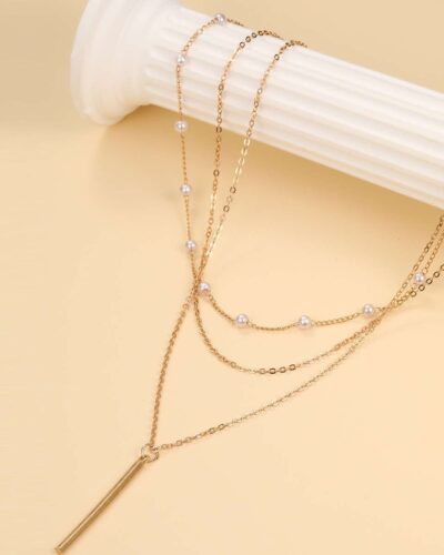 Alternative view of Linear Bar Stackable Necklace Wholesale